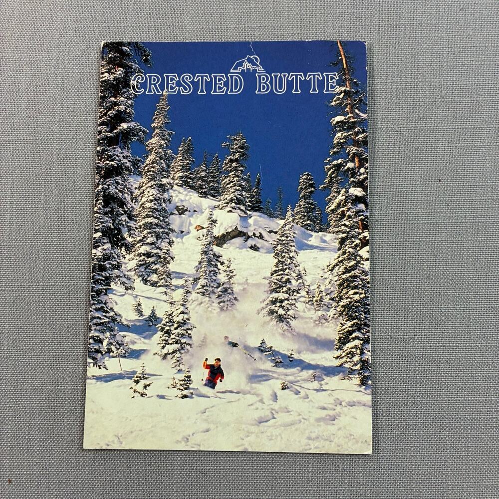Vintage Crested Butte Colorado Skiing Snow Scene Postcard Tom Stillo Unposted